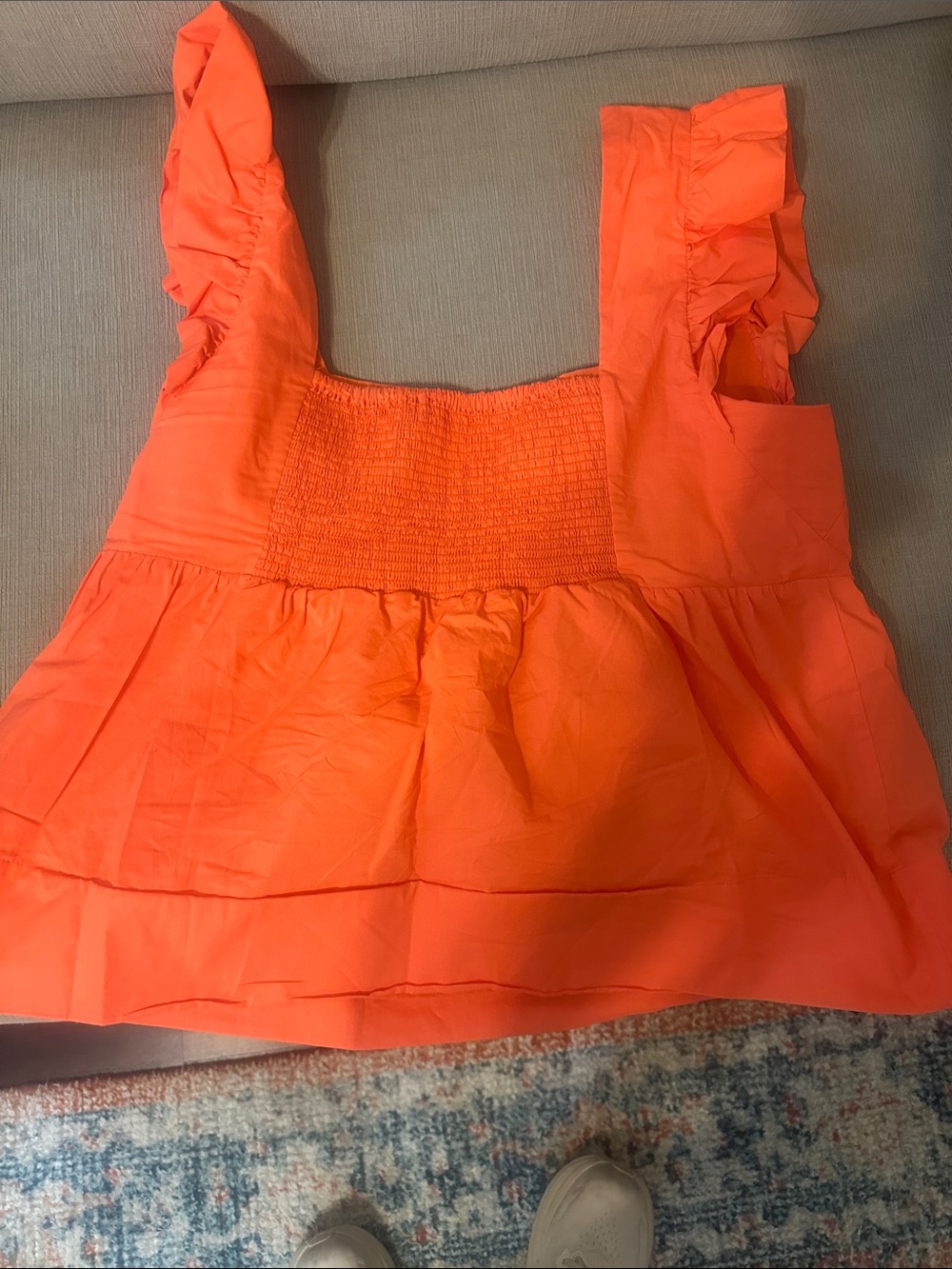Lilly Pulitzer Neon Orange Ruffle Strap Peplum Camisole - Picture 3 of 3